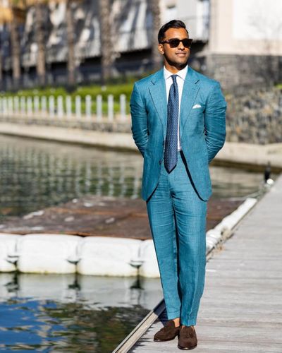 Suit with clearance tassel loafers